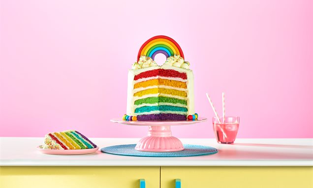 Rainbow Cake Recipe ( One Pan Recipe ) - YouTube