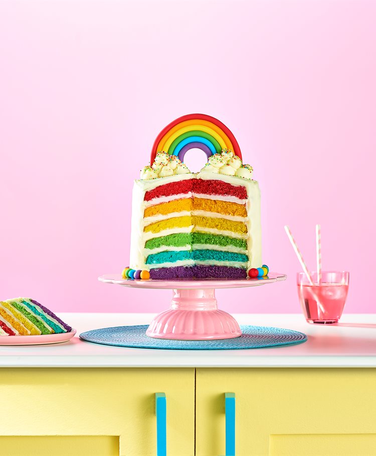 Tall Rainbow Cake Melbourne 10 large to 80 small slices — Stylish Cakes Co.