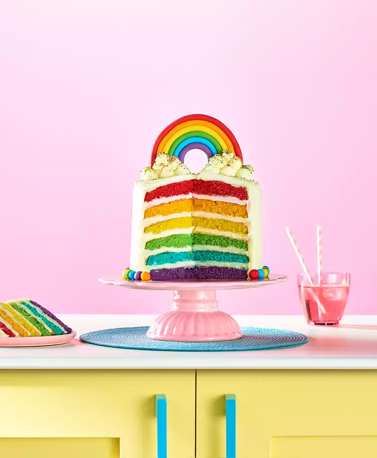 Bright Rainbow Balloon Garland Cake Topper – Pop Balloons