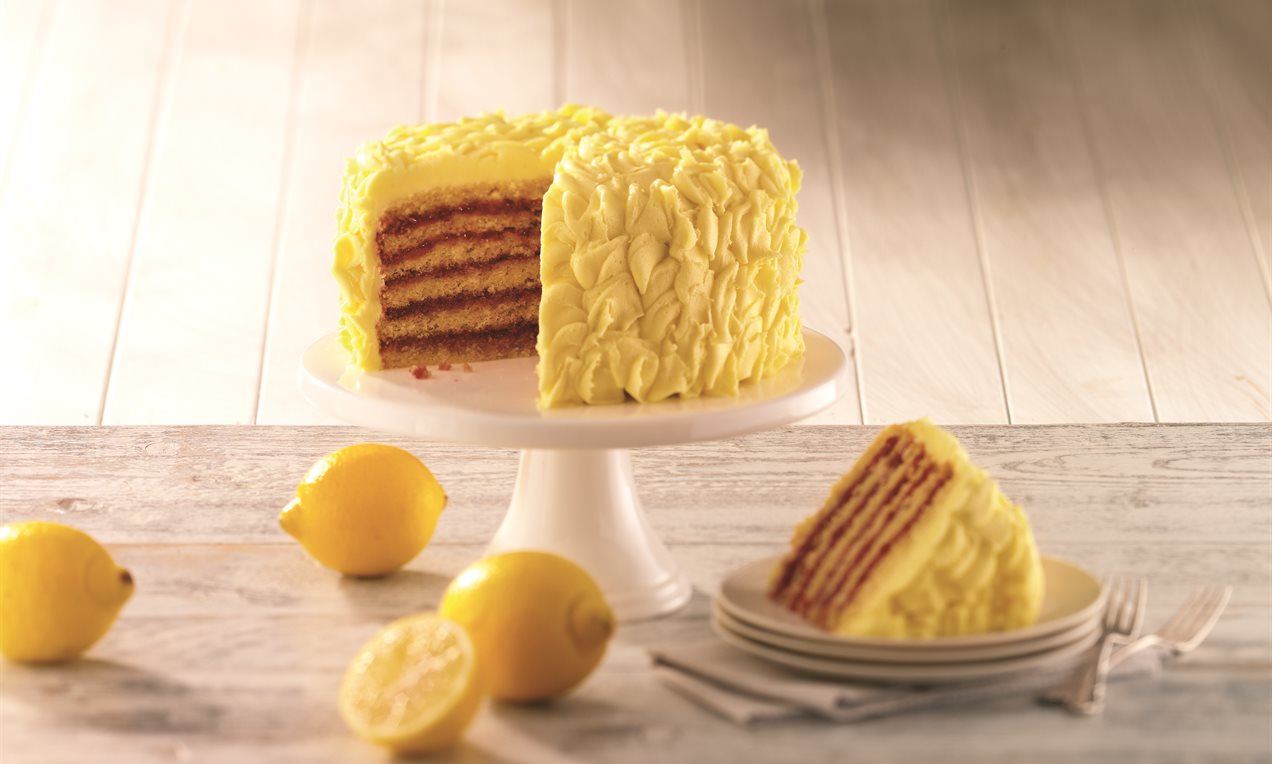 Lemon and Raspberry Ruffle Cake Recipe | Dr. Oetker