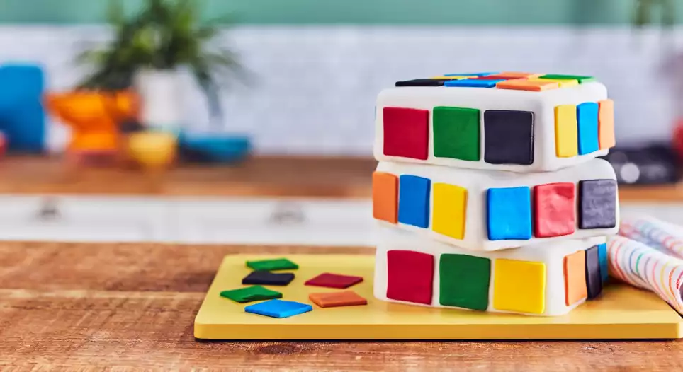 Rubik's Cube Layer Cake - Classy Girl Cupcakes