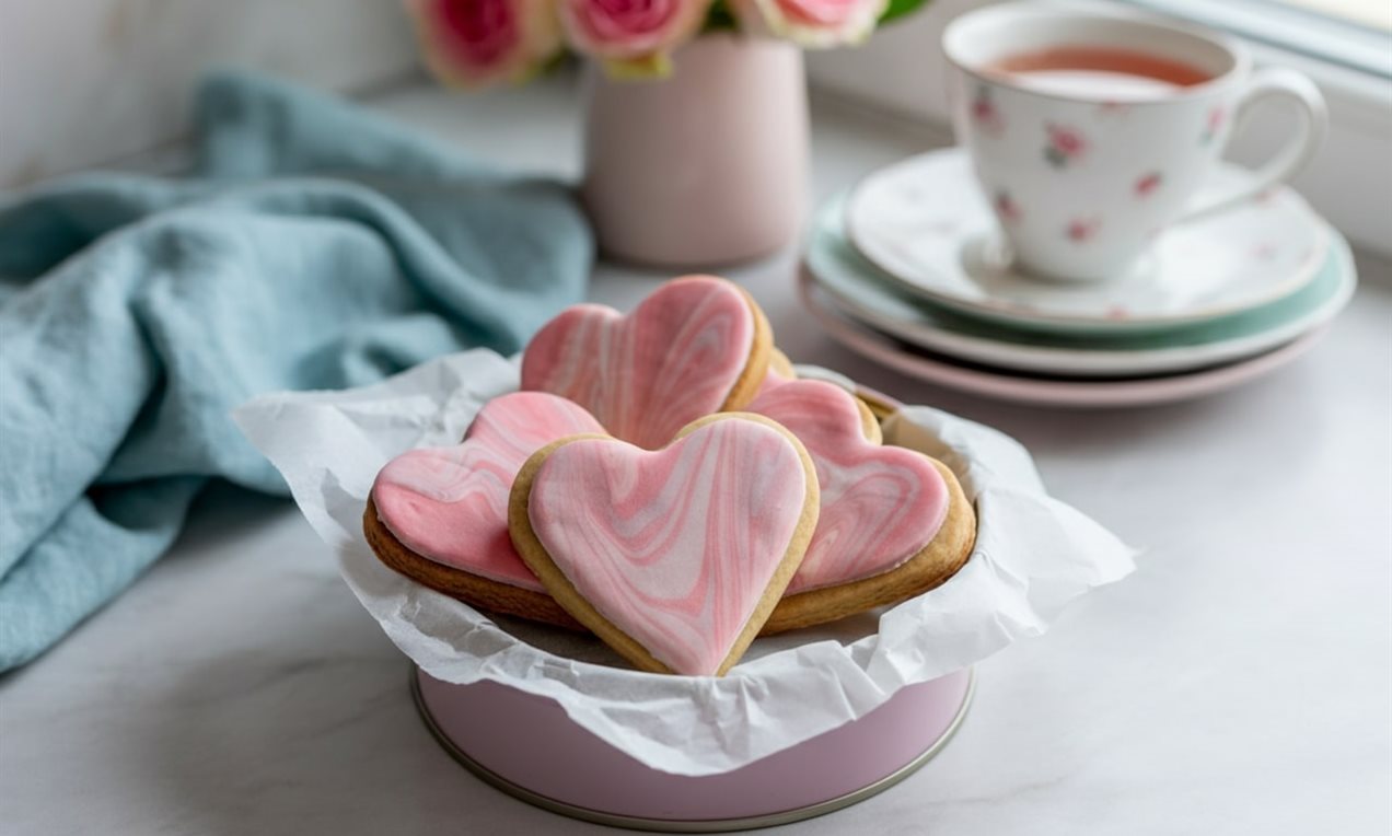 Marbled Hearts Fondant Iced Biscuits Recipe | Dr. Oetker