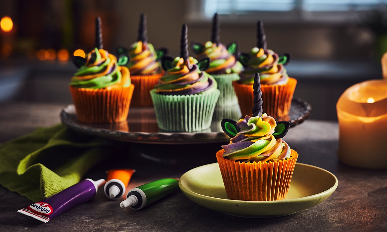 Halloween Unicorn Chocolate Cupcakes Recipe Recipe | Dr. Oetker