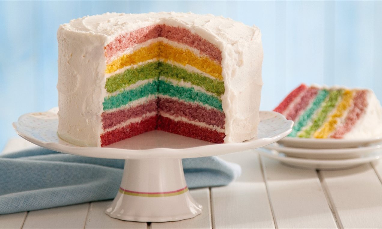 Rainbow Garden Layer Cake - Classy Girl Cupcakes