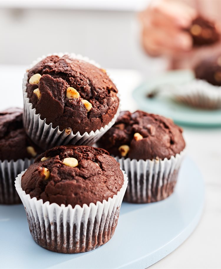 Gluten Free Double Chocolate Muffins - Gluten free recipes - gfJules - with  the #1 Flour & Mixes