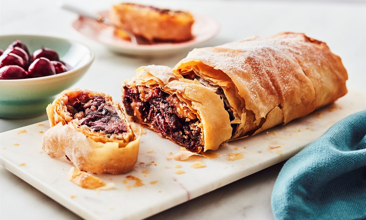 Chocolate, Cherry and Marzipan Strudel Recipe | Dr. Oetker