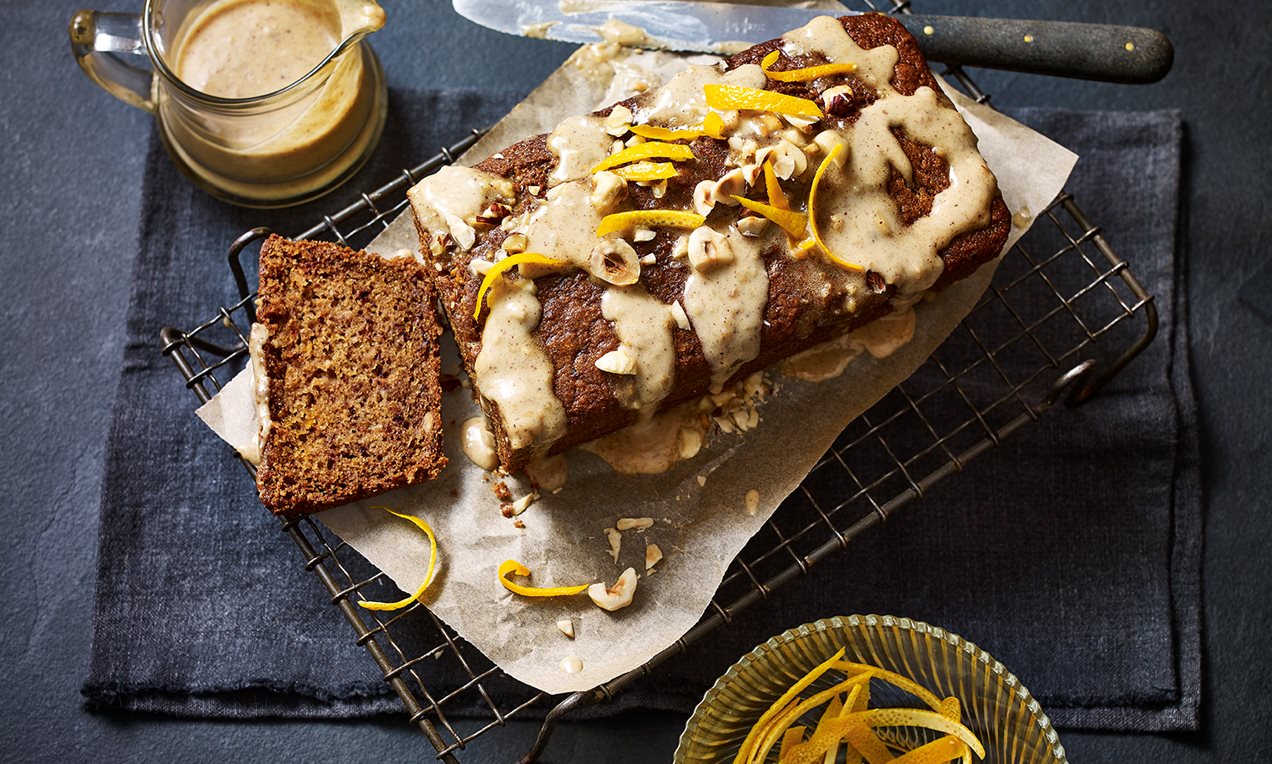Orange, Hazelnut and Caramel Vegan Loaf Recipe | Dr. Oetker