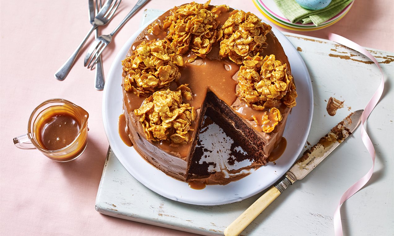 Chocolate and Salted Caramel Crunch Cake Recipe | Dr. Oetker