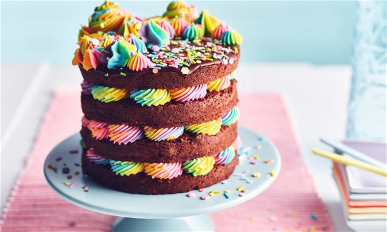 Gluten Free Rainbow Cake - Flippin' Delicious