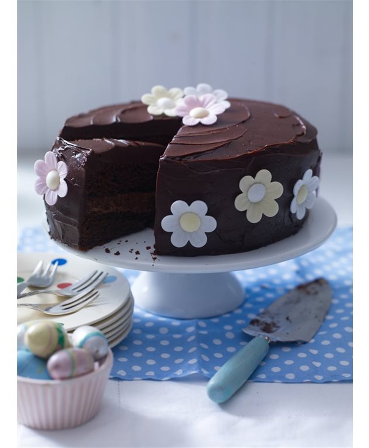 Chocolate Celebration Cake for 100 - Sprinkle Bakes | Daisy cakes, Cupcake  cakes, Sour cream cake