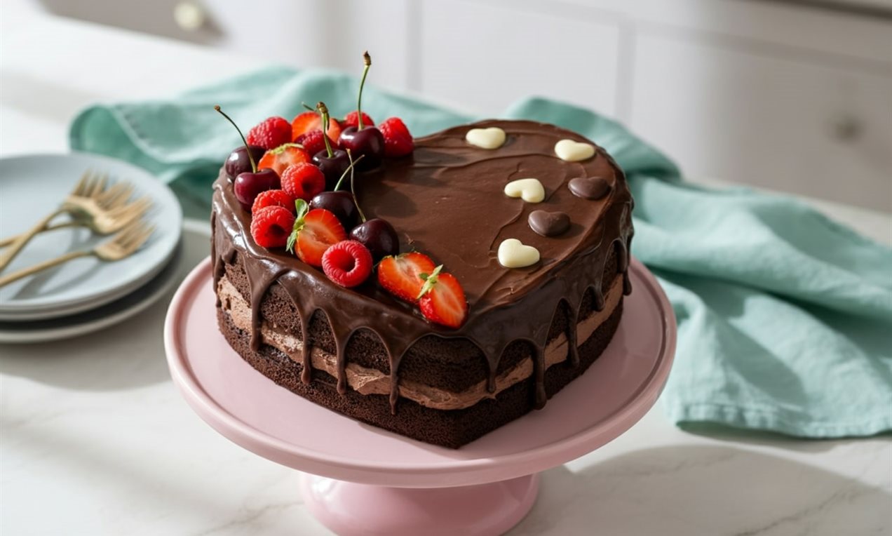 Chocolate Heart Shaped Cake Recipe | Dr. Oetker